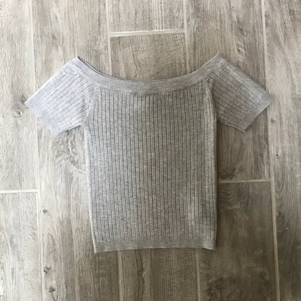 Forever 21 Gray Off-the-Shoulder Shirt